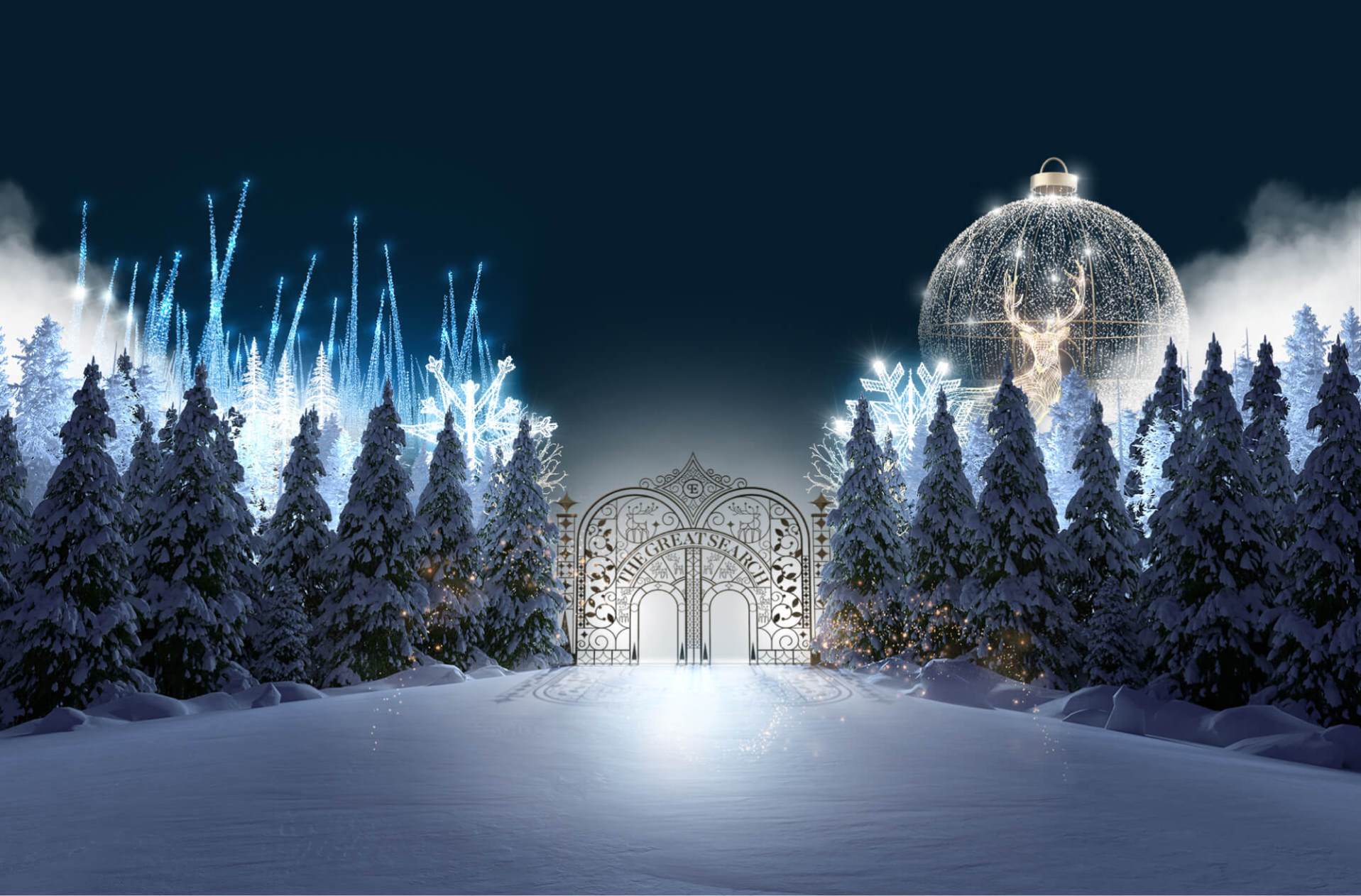 enchant christmas graphic image in snow and lights